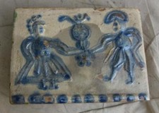 antike Ofenkachel Ofen Kachel von Kachelofen Fayence