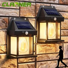 2x LED Solarleuchte für Außen Wandlampe mit Bewegungsmelder Gartenlampe Laternen