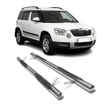 Edelstahl Trittbretter Schwellerrohre für Skoda Yeti 2009-2017 Edelstahl Silber