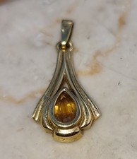 kleiner Anhänger 333 Gold mit Citrin