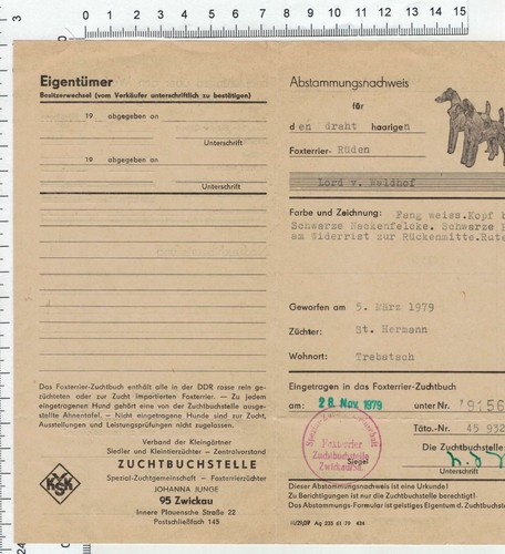Ddr abstammungsnachweis - ddr,