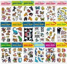 GLITTER STICKER - Glitzer Aufkleber Kinder Geburtstag Mitgebsel Set Lutz Mauder