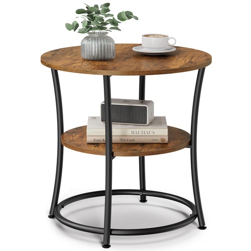 Side table round tier - side,