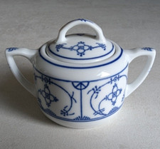 Krone Jäger Eisenberg seit 1869 Original BLAU SAKS Porzellan Zuckerdose