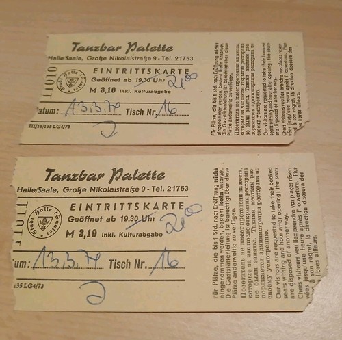 Ddr eintrittskarte tanzbar - ddr,