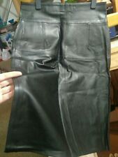 Lederrock Schwarz Overknie