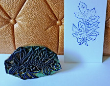 Blaudruck Holzstempel Textilstempel Holzmodel Blauweißchen Weihnachten Zweig  11