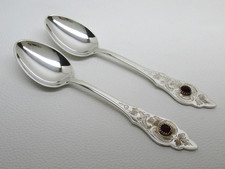 2 Teelöffel roter Stein Ostfriesenmuster R & B Robbe Berking 90 versilbert ║ i20