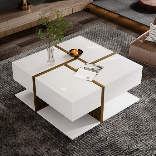 Quad couchtisch hochglanz mit - couchtisch,