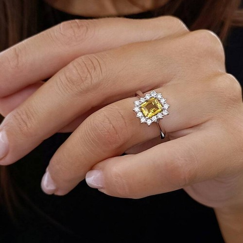 18k weißgold smaragdschliff - weißgold,
