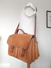 RUITERTASSEN Schul Akten Lehrer Schulter Tasche Natur Rinds Leder cognac A4 Uni