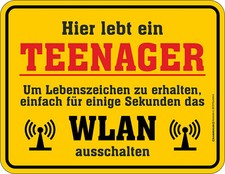 Schild Teenager WLAN