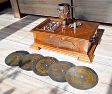 Symphonion Christbaumständer mit 5 Platten 15,5cm christmas music box automaton