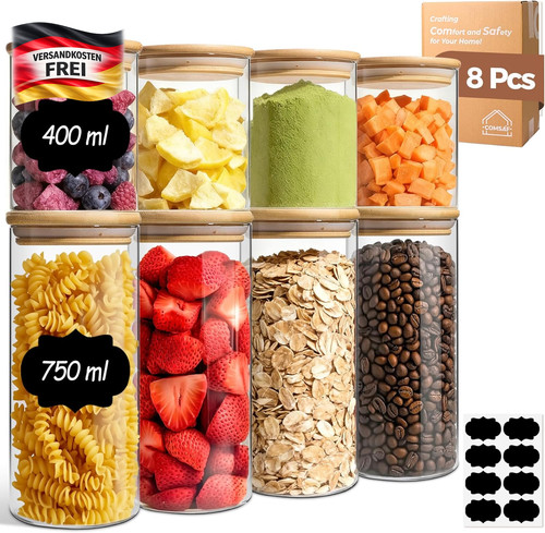 Vorratsgläser set tlg mit - set, 8-tlg.
