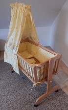 Kinderwiege, Himmelbett, Holz, 53x103 cm, Höhe mit Himmel ca. 145 cm