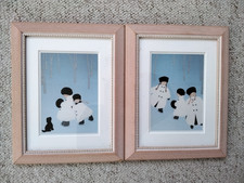 Drucke D.Ėthier 2 Stück 12x17cm,Passepartout gerahmt