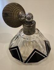 Antiker Art Déco Parfümzerstäuber Flakon Wohl Karl Palda Stil Böhmisches Glas