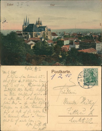 Ansichtskarte erfurt blick - ansichtskarte,