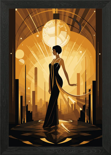 Art deco gerahmtes wandbild - art,