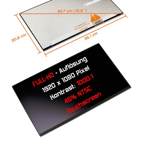 Led touch display matt - 15,6", touch-display