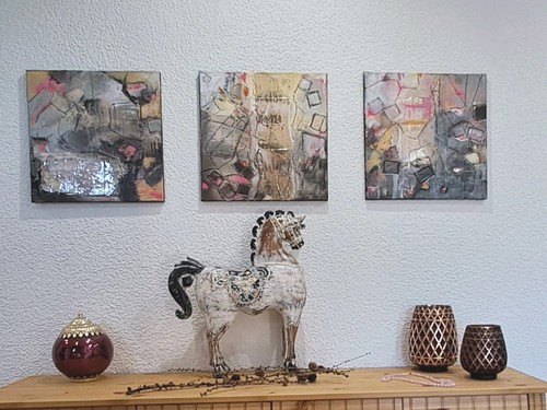 Acrylbilder stück grau - acrylbilder, stück,