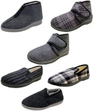 Herren Winter Hausschuhe Filz feste leichte Sohle gefüttert Hüttenschuhe NEU