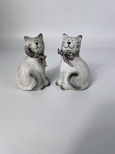 Katzen 2er Set Weiß Grau aus