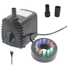 Teichpumpe Tauchwasserpumpe Aquarium Brunnen mit 12 LED-Leuchten 600L/H 8W - DHL