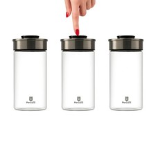 Vakuum Vorratsdosen Glas 3er Set 1950ml Vorratsgläser Vakuumdeckel luftdicht