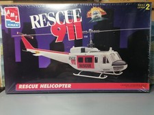 ?AMT ERTL 6400 Bell UH 1D Rescue 911 Helicopter 1:48 RTH SAR Feuerwehr Polizei