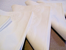 12 edel Damast Servietten glänzende Stoffserviette Blüten 30er Landhaus Shabby