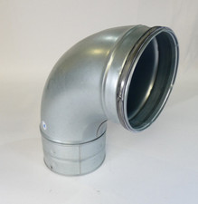 Wickelfalzrohr Bogen 90° +Steckverbindung | Ø 160mm | Stahl verzinkt | TG 1105