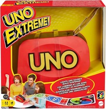 Mattel Games UNO Extreme, UNO Kartenspiel für die Familie, mit Kartenwerfer
