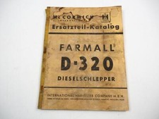 Mc Cormick D-320 D320 Farmall Schlepper Ersatzteilliste Ersatzteilkatalog 1956