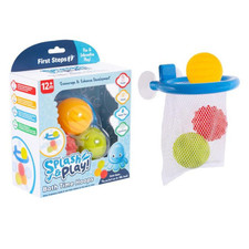 First Steps Bade Basketballkorb mit 3 Sensorbällen - Badespielzeug, ab 12 M+