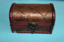 Miniatur Schatztruhe mit Schloss, Schatzkiste, Piratenkiste, Holzkiste