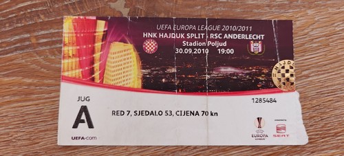 Ticket 2010 hajduk split - ticket,