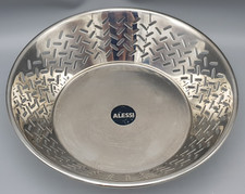 ALESSI hübscher OBSTKORB/BROTKORB Edelstahl Durchbruch Ettore Sottsass gebraucht