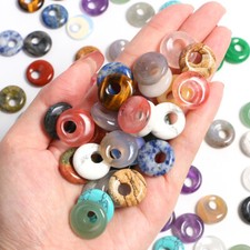 Edelstein Donut Anhänger Ø 18mm Scheibenstein Heilstein Donutstein Stein Scheibe