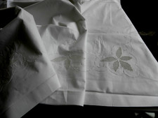 2 Überschlaglaken & 2 Kissen Baumwolle  Ajourstickerei Mg.MR ....Neu