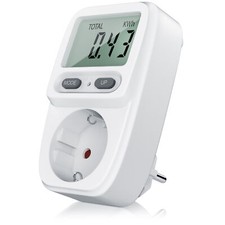 Arendo Energiekostenmessgerät Stromverbrauchszähler 3680W 1,9“ LCD-Display weiß