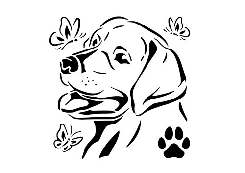 Schablone hundekopf mit - schablone,