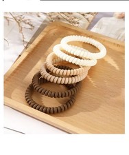 6 Spiral Haargummi  Zopfgummi  elastisch Gummiband Set