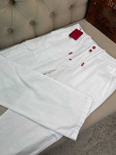 Men Kiton Trousers Black Linen