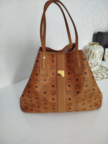 Mcm tragetasche large - tragetasche, cognac/