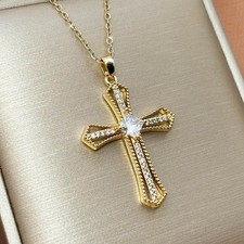 Halskette Anhänger Kreuz Gold