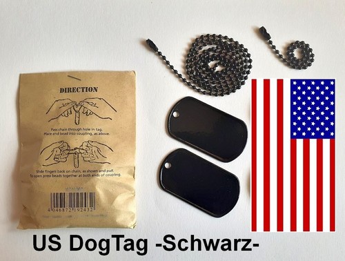 Erkennungsmarke schwarz - 2x, us