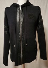 Versace Jeans Couture Zipper Jacke Mit Leder Schwarz Gr.L