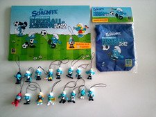 Fußballschlümpfe Schlümpfe 2012 Edeka Set Figuren Beutel Spielfeld, unbespielt