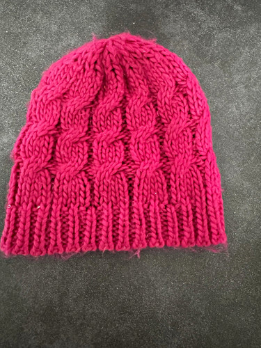 Rosa strick beanie - rosa,